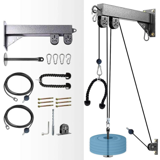 MARSAFIT Wall Mounted Fitness Cable Pulley System For Home Gym Lat Pulldown