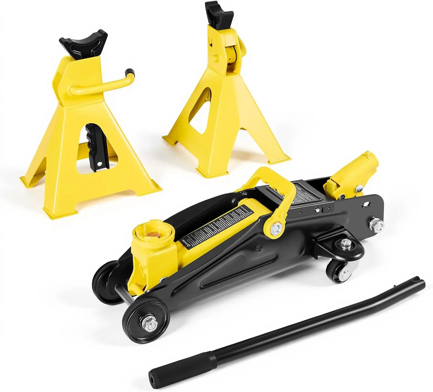 2 Ton Low Profile Floor Jack with Stands, 4400 lbs Capacity, Hydraulic Car Lift for Compact SUVs, Lifting Range 5.1-12.2 Inches