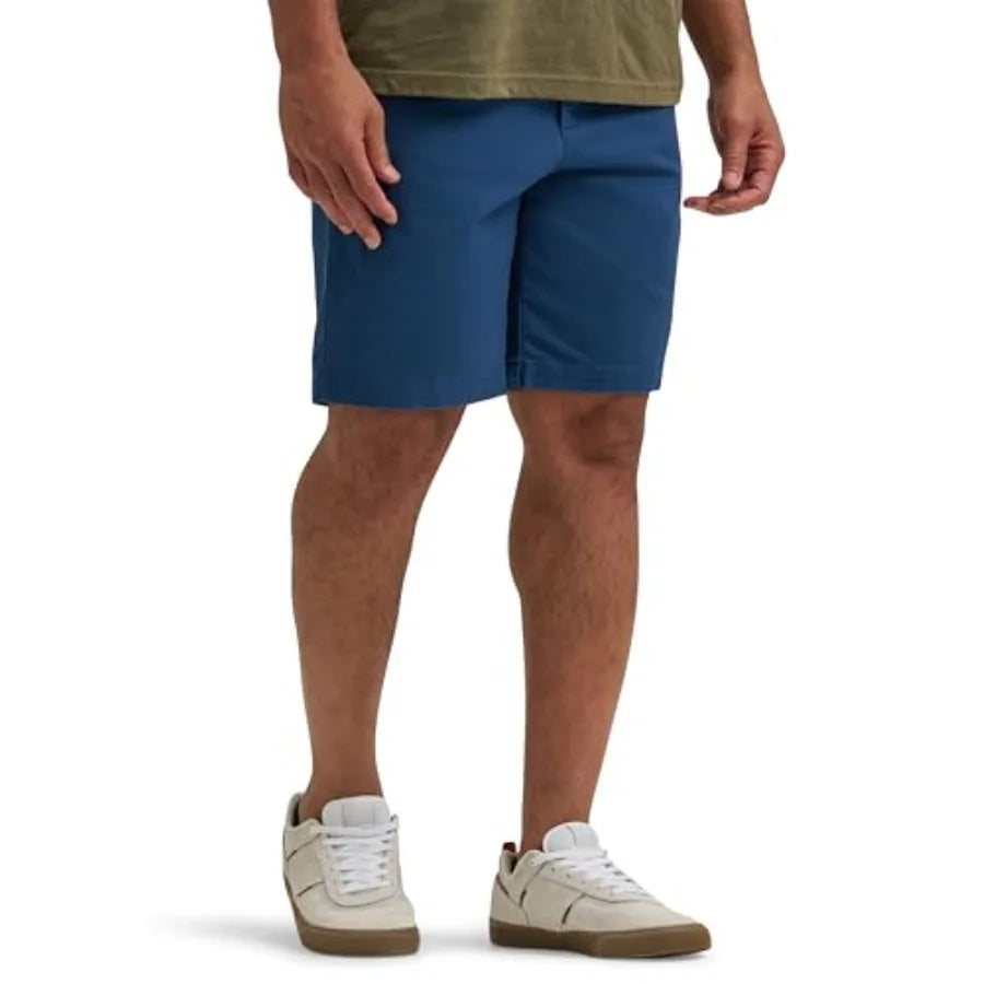 Men's Flat Front Shorts Knit Cotton Polyester For Summer