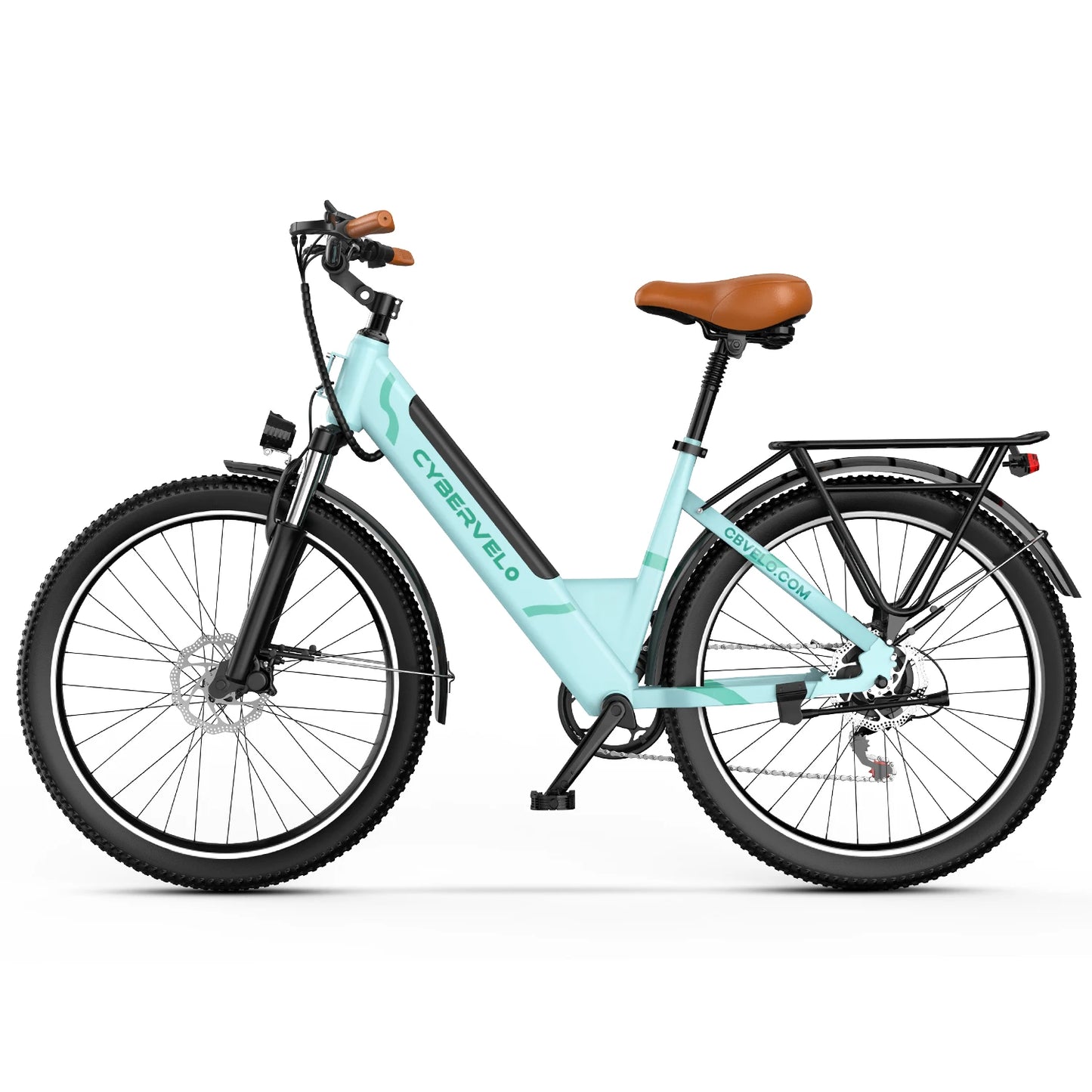 1000W Peak Electric Bike for Adults Cybervelo EK2 26" Step-Thru 14Ah Removable Battery 80Miles City Commuter Ebike