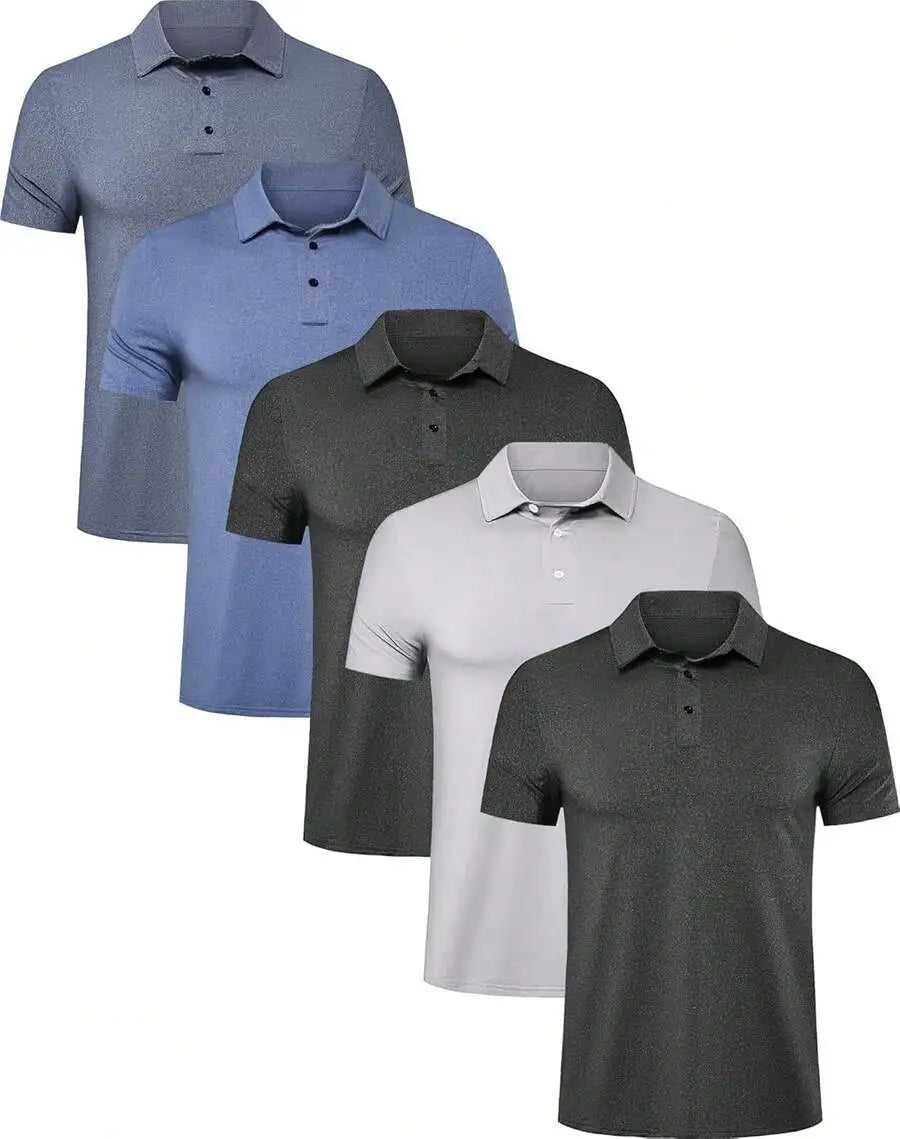 Mens 4-5 Pack Shirts Quick Dry Short Sleeve Golf Casual Sport T-Shirts