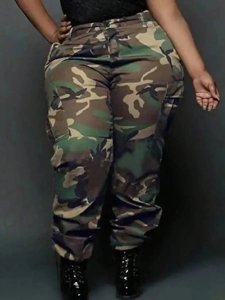 Women Casual Camouflage Cargo Pants With Pockets For Everyday