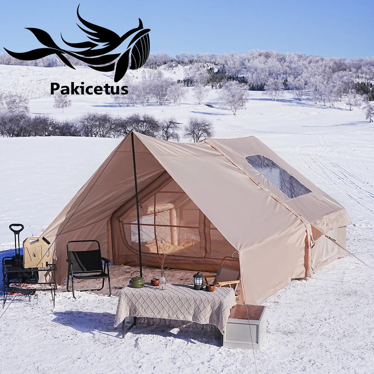Pakicetus Inflatable Glamping Tent With Roof Window For Easy Camping